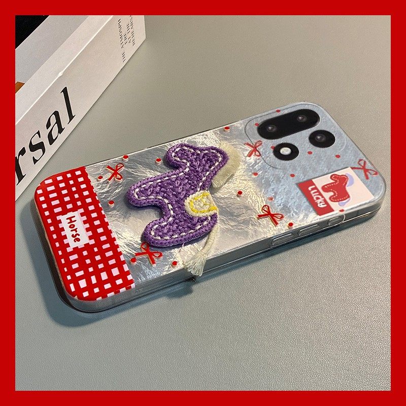 手机壳硅胶冰川纹新年红色2026马