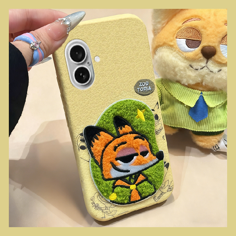刺绣疯狂动物园适用苹果17手机壳iphone16e朱迪15promax尼克14plus可爱13mini迷你12毛绒11卡通xsmax8秋冬xr7