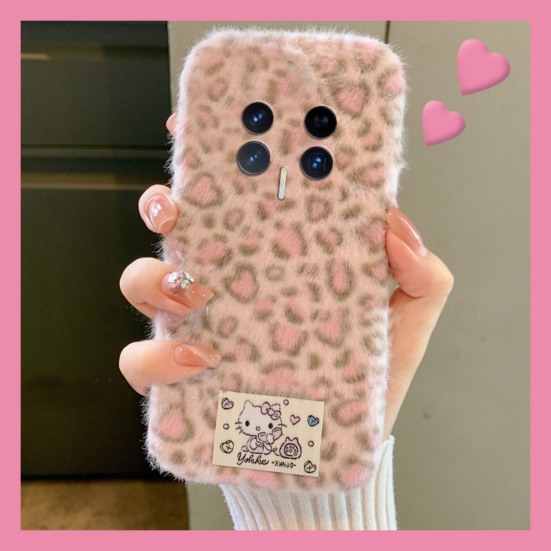 豹纹凯蒂猫贴纸适用华为荣耀magic8手机壳mgaic7可爱play8tpro呆萌7t秋冬季6t毛绒5t硅胶majic6至尊版5/honor