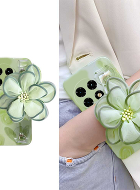 绿色花朵适用oppo一加Ace3手机壳oneplus12腕带2pro立体2v斜挎11硅胶9rt软壳10小清新8t斜跨7tpro夏日1+新款p
