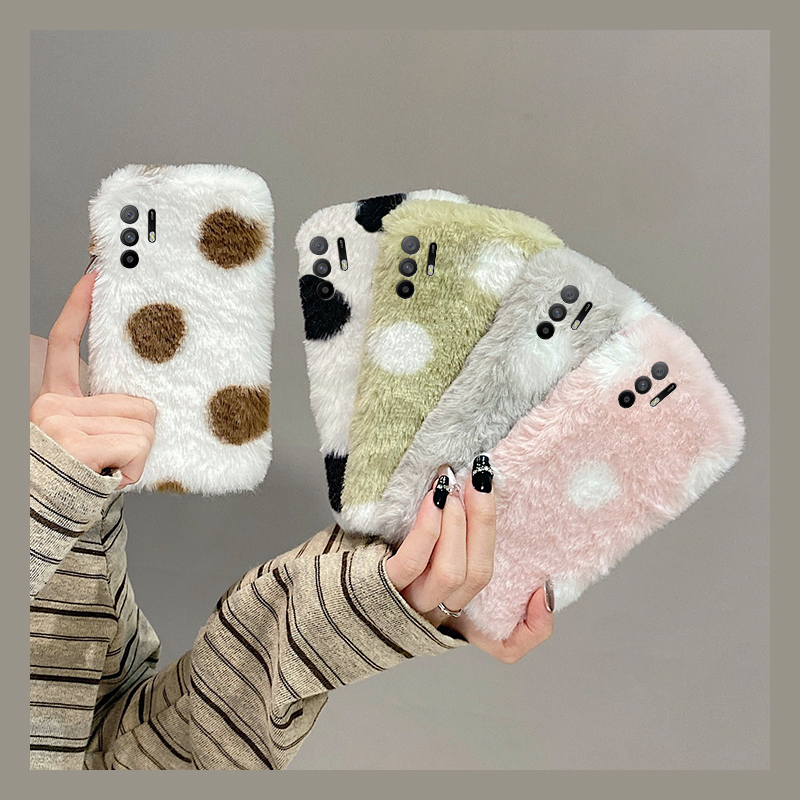 ins风拼色圆点适用oppoa3pro手机壳a2x撞色a1简约a97秋冬季a96毛绒a95软a93a91a72a58a57a52a32a11a9a31a8a5