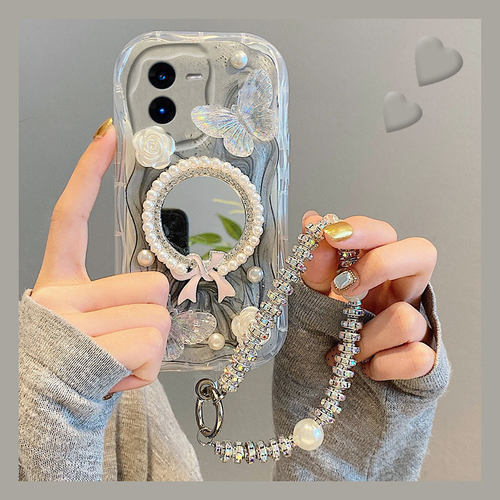 立体滴胶蝴蝶适用vivos18pro手机壳s17t珍珠s16e少女s15por韩系s12镜子s10硅胶s9软壳s7镜面s1个性vivi小众女