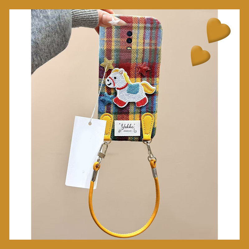 彩色条纹星星木马适用oppor17pro手机壳r15x梦境版r11splus挂绳r9s立体r7plus秋冬季r17毛绒oppo毛茸茸0pp0软