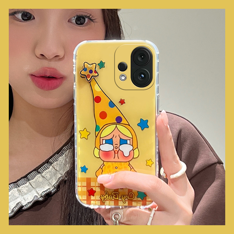 可爱星星人哭娃适用vivos30promini手机壳s20可旋转s19pro卡通s17t挂件s16e挂绳t1丑萌s15硅胶s12s10s9s7s1软