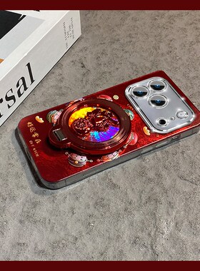 2026红色财神爷适用苹果17手机壳iphone16e立体15promax可旋转14plus葫芦13支架12新年11马年xsmax/xr8/7/se2