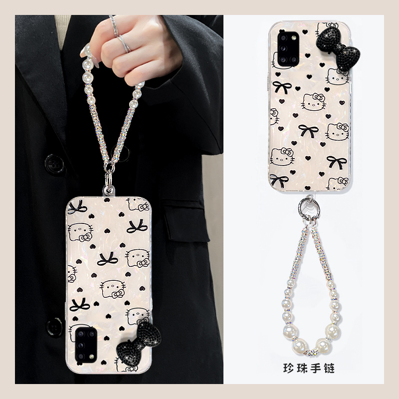 爱心蝴蝶结kt猫适用三星a90手机壳a80立体a70s水钻a50挂链a30可爱a20贝壳纹a10硅胶a52/a8s/galaxy/a53/f52软