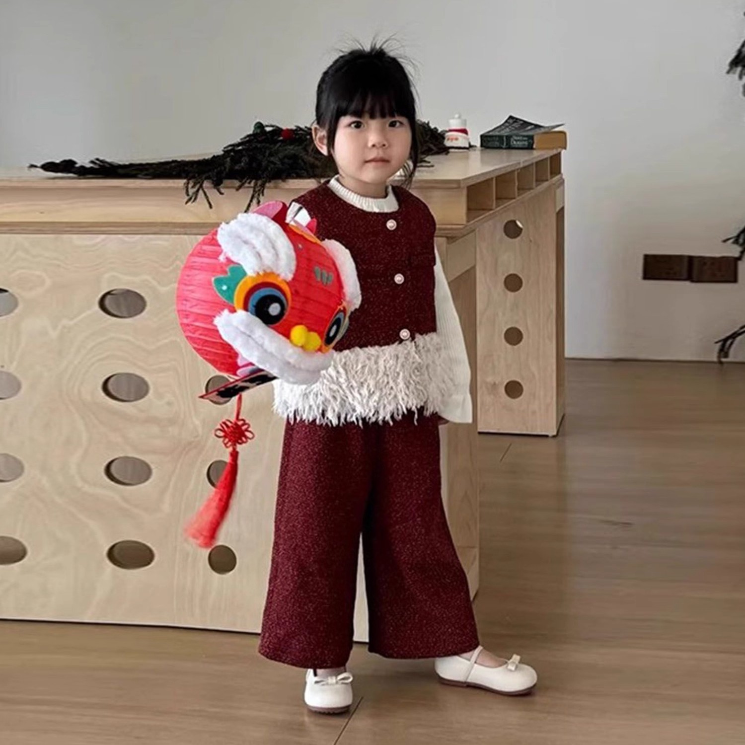 韩版女童秋冬小香风毛呢套装女宝宝洋气拼接流苏马甲外套上衣裤子