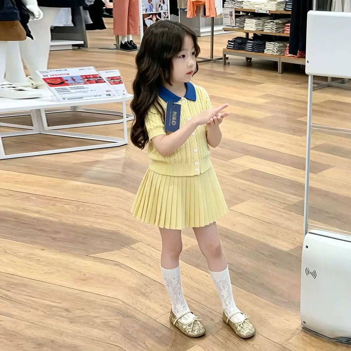 女童学院风夏季黄色Polo领短袖