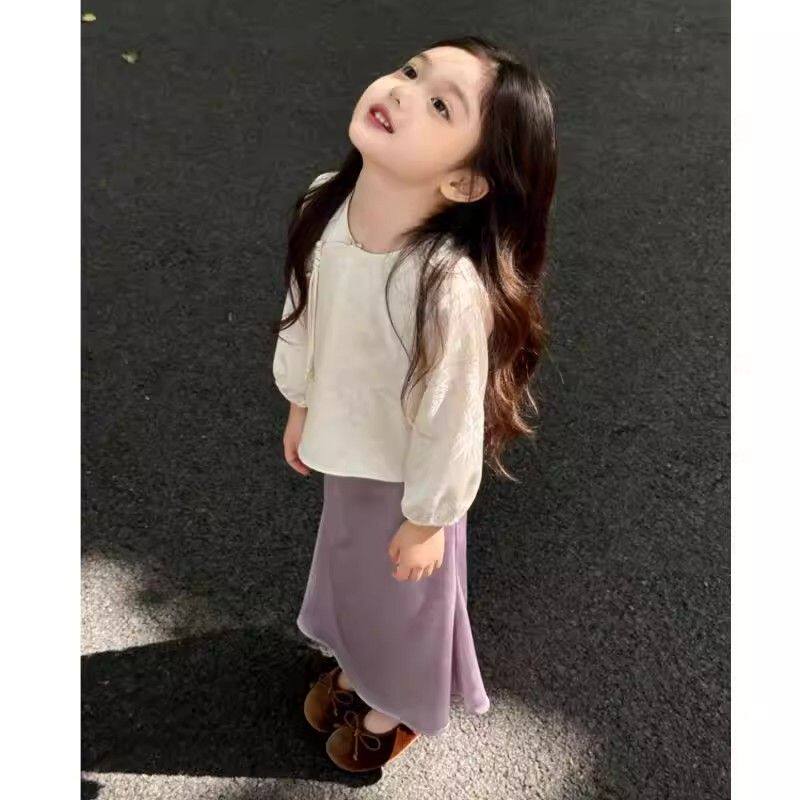古风女童汉服春季套装2026年新中式国风长袖上衣女宝宝汉服半身裙