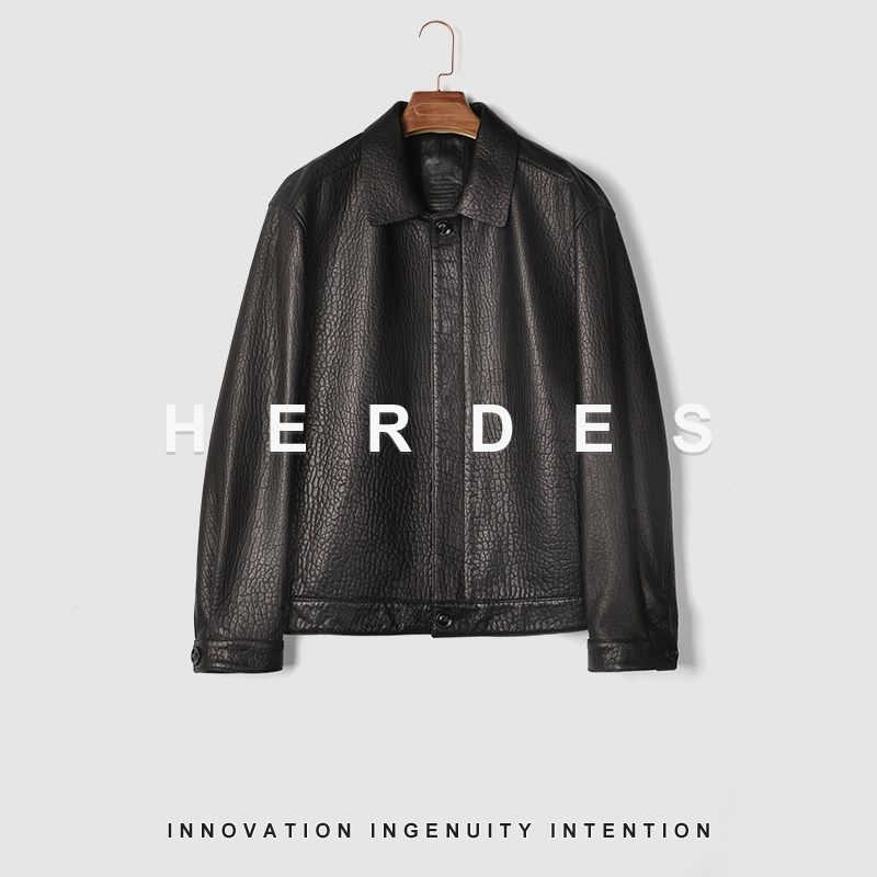 HERDERS （男装真皮绵羊皮）大象纹潮流时尚皮衣 245719
