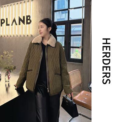 HERDERS 短款水貂毛领珍珠棉服 52721