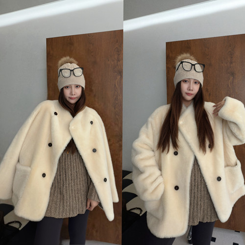 HERDERS 长款百搭纯天然羊皮毛一体外套 40891