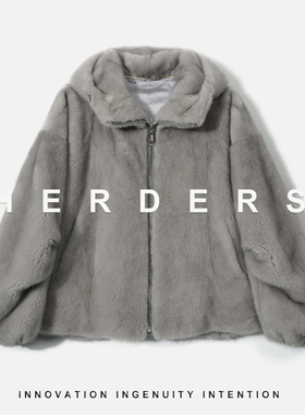 HERDERS 短款连帽水貂外套 52078