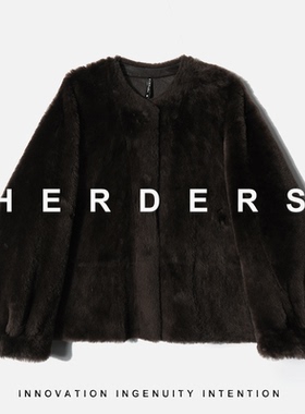 HERDERS “小软羊系列” 短款圆领皮毛一体外套 52220