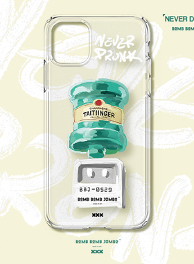 iphone17promax宿醉酒瓶手机壳绿色油画饮水机海量适用于苹果15pM14x16pro华为P70promate60原创潮透明硅胶软