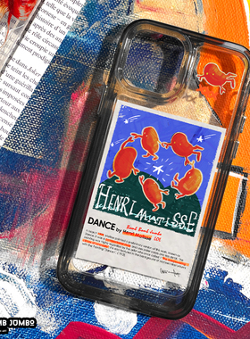 iphone17promaxBBJ原创复古亚克力透明黑色边框字母文字相框不发黄不撞壳跳舞的年糕人手机壳适用于苹果16