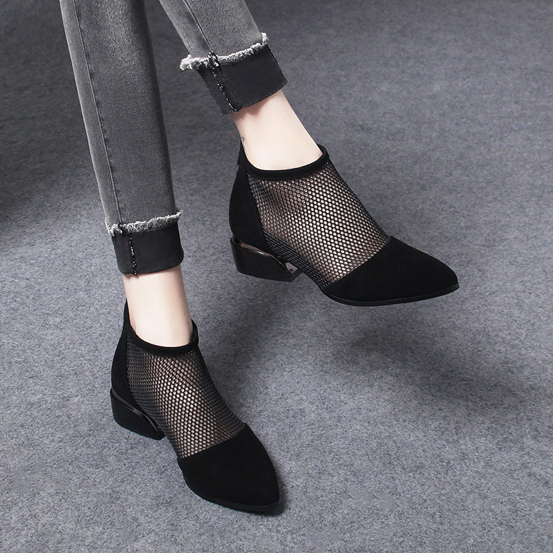 2025新款夏季靴子女夏真皮网靴网面透气女鞋薄款夏天网鞋凉靴凉鞋,女鞋,时装靴,淘宝优惠券,粉丝福利购,淘宝优惠卷