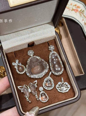 原创｜天然高冰玉髓吊坠S925银镶项链玛瑙翡翠锁骨链女款网红链