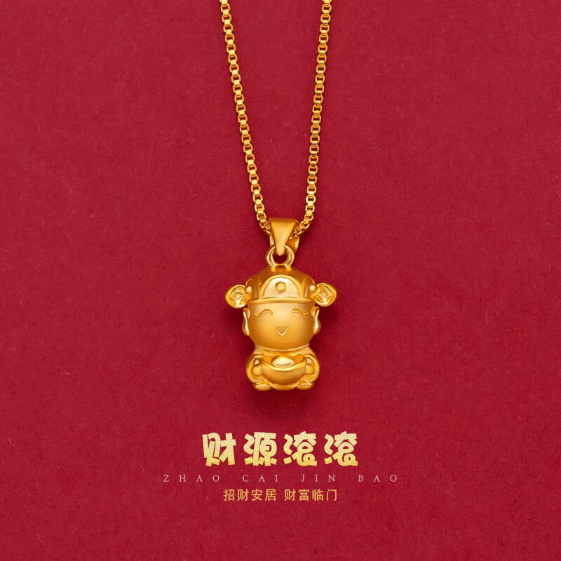 立大福越南沙金财神吊坠