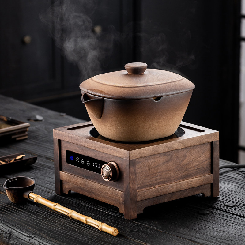 古法煮茶器陶瓷煮茶碗新中式黑晶炉泡茶炉罐罐茶大容量茶壶明火可