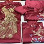 高档定位真丝刺绣盘金秀孔雀添福增寿七件套 新中式 闰年添福 款