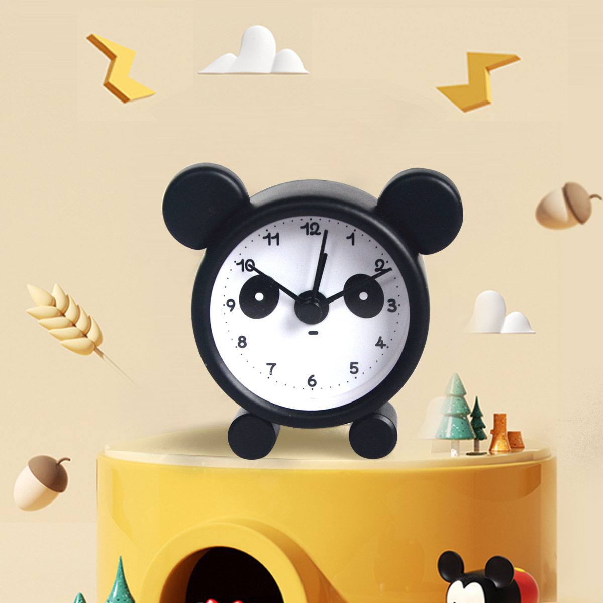 静音可爱卡通时钟卡通卧室男女生闹钟创意床头学生专用小闹钟