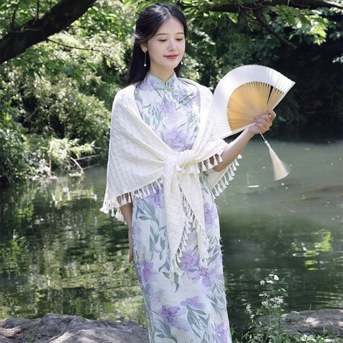 镂空配旗袍披肩外搭外套百搭中国