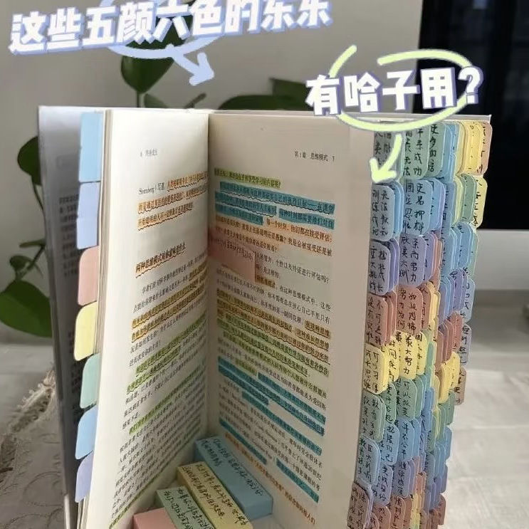 莫兰迪标签纸质贴标签索引便利便签贴纸粘性目录分类记号