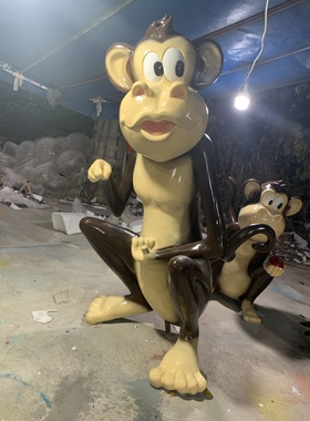 厂家直销卡通猴子玻璃钢公园室外