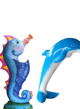 卡通摆件海底世界玻璃钢喷水池