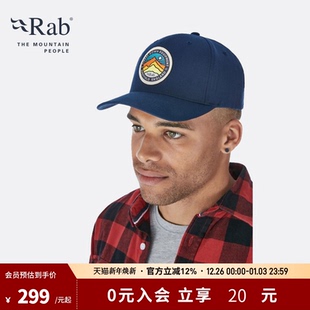 QAA RAB睿坡Base Cap男女棒球帽复古印花轻便跑步遮阳帽90g