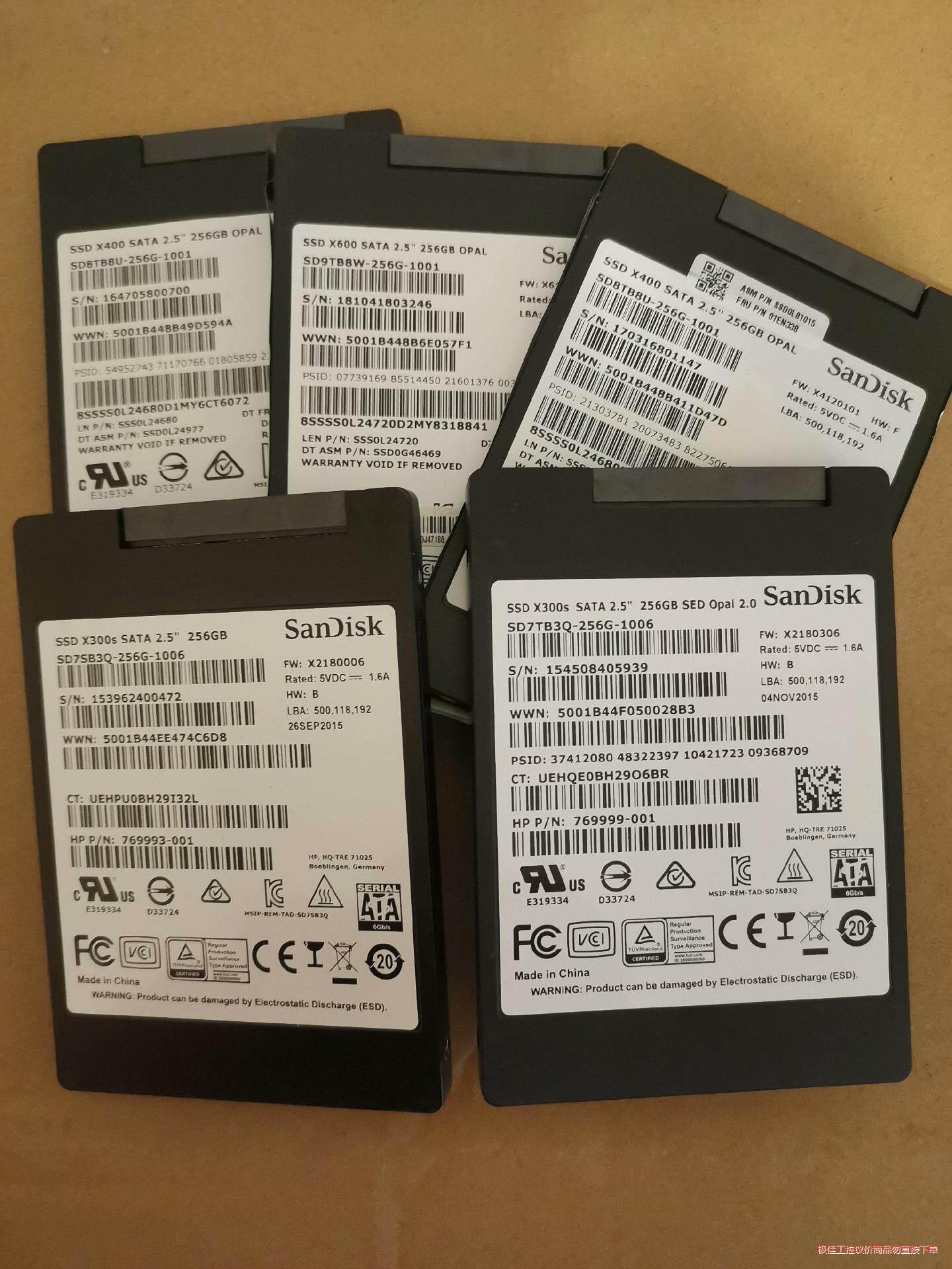 sandisk/闪迪 256g固态硬盘 原装拆机盘,一个包邮议价商品