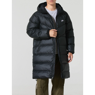 耐克男款羽绒服2025秋冬季休闲运动夹克保暖连帽外套HV2720-010