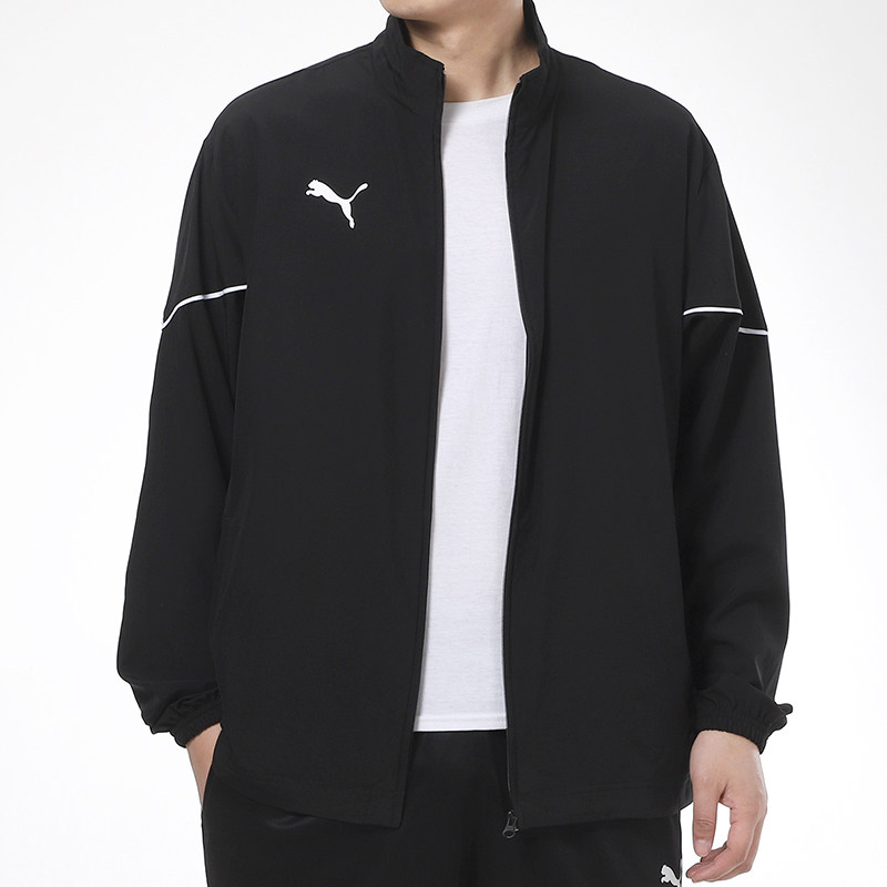 puma彪马外套男2022秋季新款足球运动服上衣立领梭织夹克潮657326