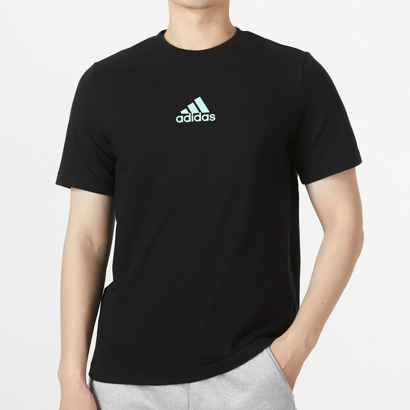 adidas阿迪达斯印花纯棉短袖男装夏季新款圆领休闲运动t恤he2339