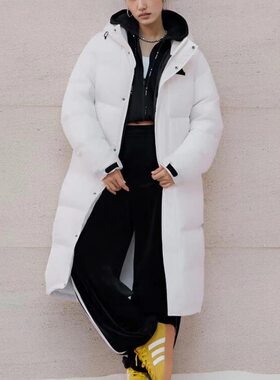 Adidas阿迪达斯V LONG DOWN UG女子长款连帽休闲羽绒服外套KF6745