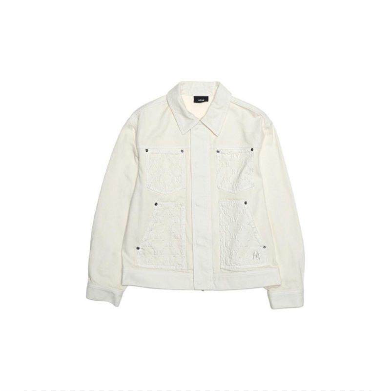 MLB 男女情侣复古老花拼接时尚牛仔夹克外套 3ADKM0551 YT