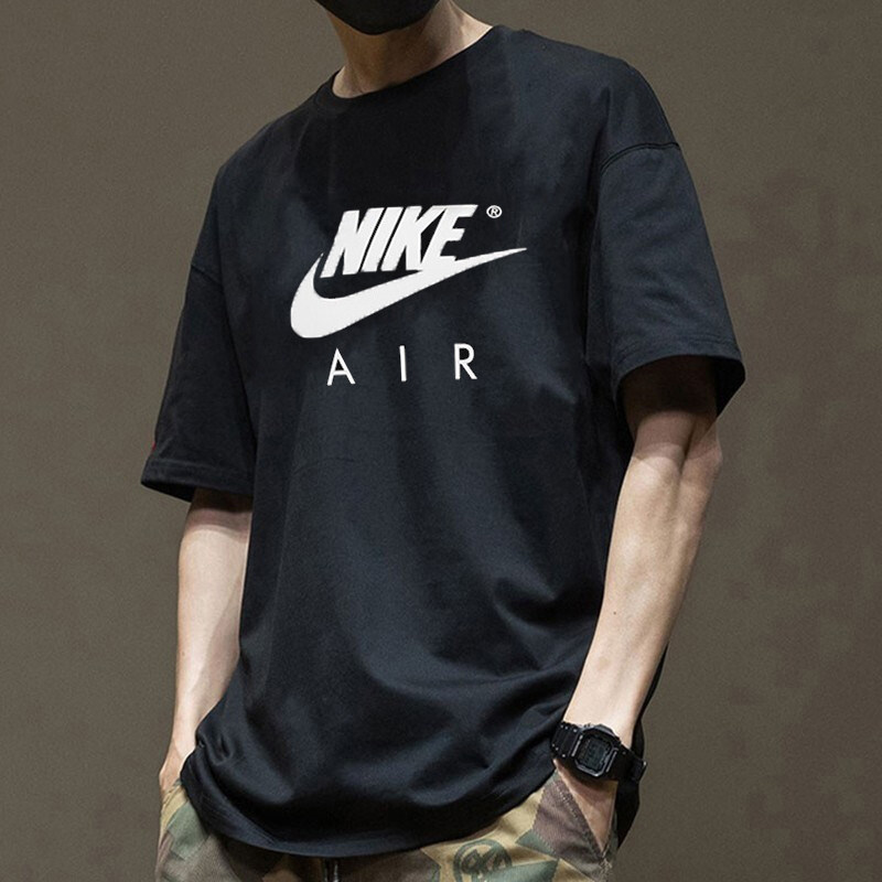 Nike耐克纯棉短袖男装2024夏季新款纯色宽松休闲健身跑步运动T恤