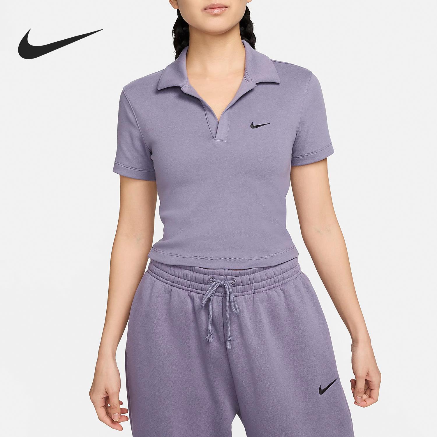 nike耐克修身显瘦polo衫女正品翻领短袖棉质透气运动t恤休闲半袖