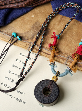 原创设计仿犀牛角手工编织项链文玩民族风骨头毛衣链饰品