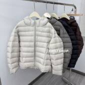 12.09 羽绒服ZH 英英Chili 韩系带帽宽松无胆白鸭绒排骨款