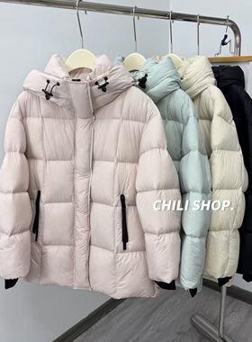 【英英Chili】简约风欧货设计带帽无胆泡芙90白鹅绒羽绒服O 11.06