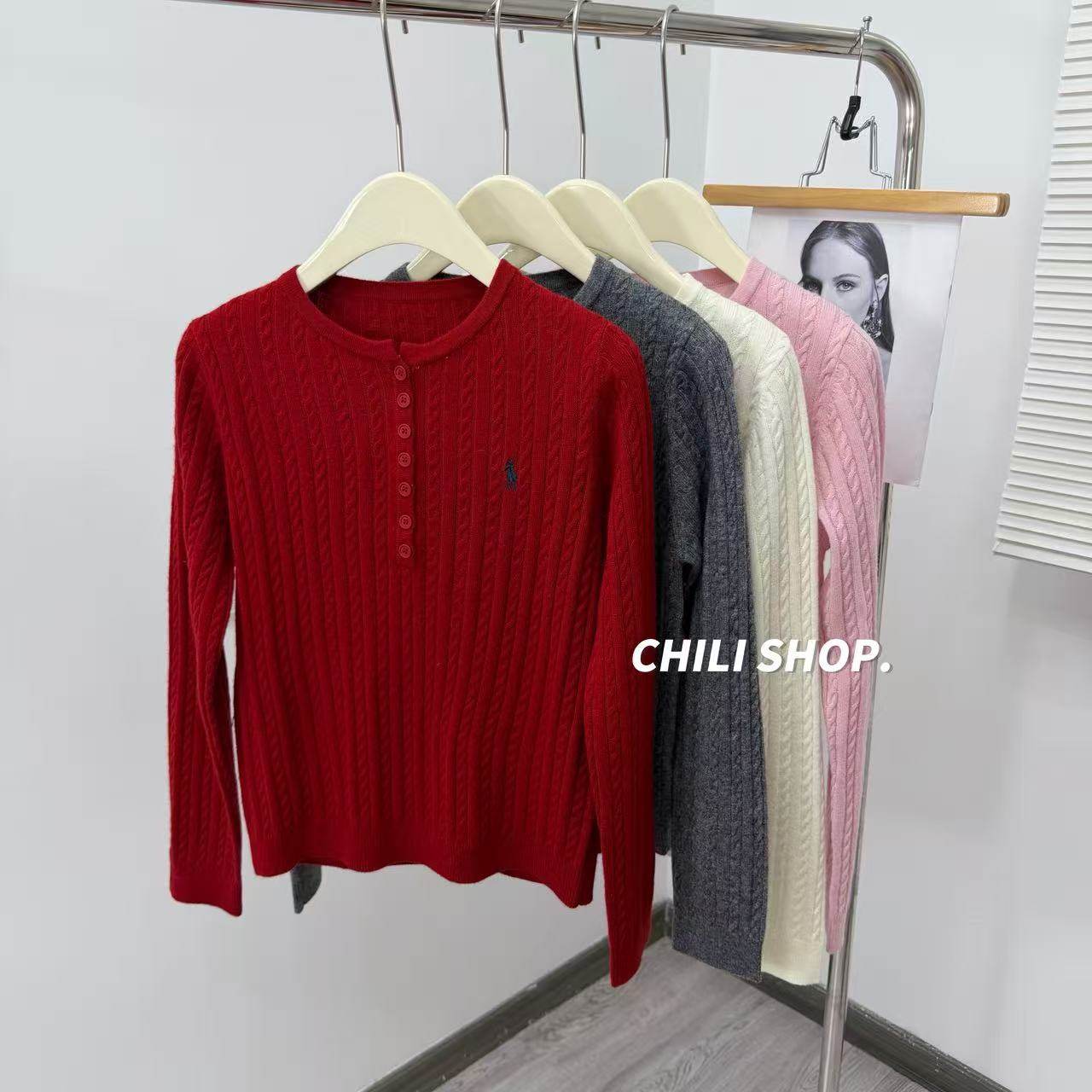 【英英Chili】圆领简约麻花扣子设计100全羊毛针织毛衣G 01.12,女装/女士精品,毛针织衫,淘宝优惠券,粉丝福利购,淘宝优惠卷