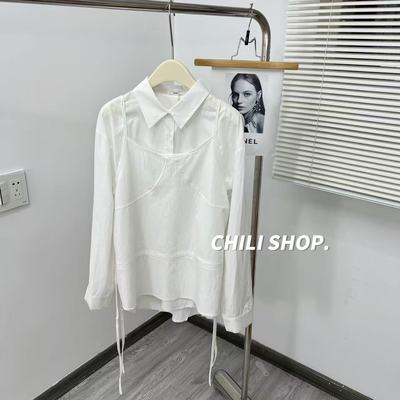 【英英Chili】韩系叠穿吊带衬衫减龄设计师款两件套 10.05