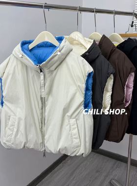 【英英Chili】两穿带帽设计欧货95白鹅绒休闲羽绒马甲PH 12.16
