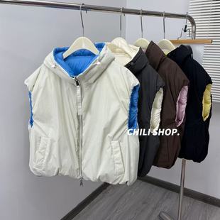 【英英Chili】两穿带帽设计欧货95白鹅绒休闲羽绒马甲PH 12.16
