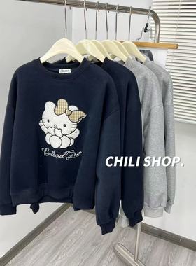 【英英Chili】减龄韩系卡通宽松休闲加绒卫衣 10.23