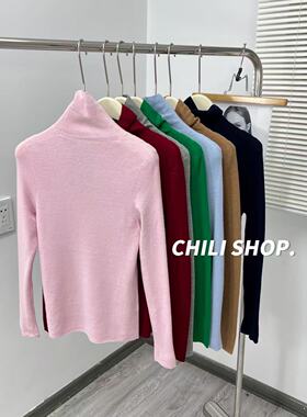【英英Chili】扬子纱巴素兰100全羊毛堆堆领针织毛衣打底 08.02