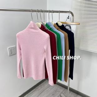 【英英Chili】扬子纱巴素兰100全羊毛堆堆领针织毛衣打底 08.02