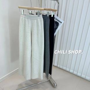 10.22 浣熊绒加厚松紧腰百搭针织阔腿裤 英英Chili